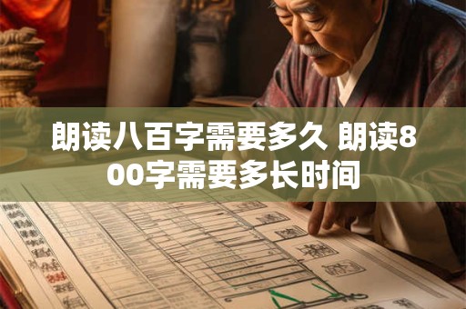 朗读八百字需要多久 朗读800字需要多长时间