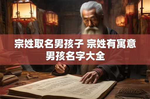 宗姓取名男孩子 宗姓有寓意男孩名字大全
