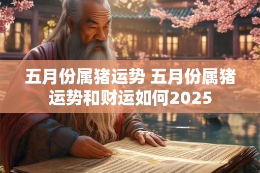 五月份属猪运势 五月份属猪运势和财运如何2025