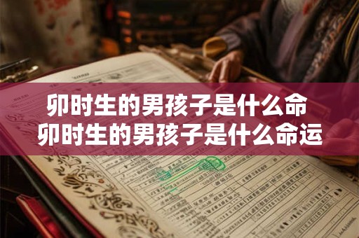 卯时生的男孩子是什么命 卯时生的男孩子是什么命运