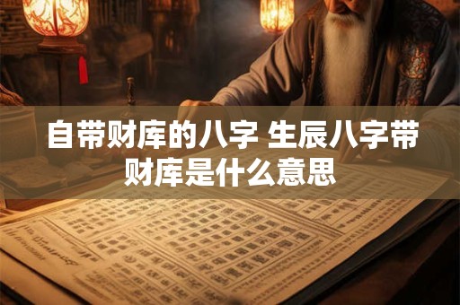 自带财库的八字 生辰八字带财库是什么意思