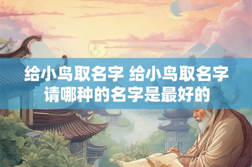给小鸟取名字 给小鸟取名字请哪种的名字是最好的
