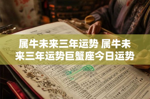 属牛未来三年运势 属牛未来三年运势巨蟹座今日运势