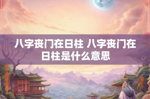 八字丧门在日柱 八字丧门在日柱是什么意思