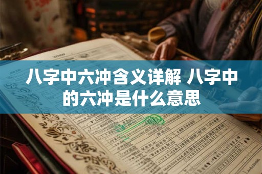八字中六冲含义详解 八字中的六冲是什么意思