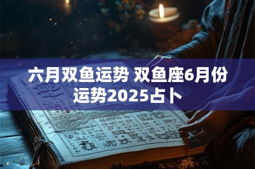 六月双鱼运势 双鱼座6月份运势2025占卜