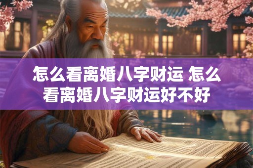 怎么看离婚八字财运 怎么看离婚八字财运好不好