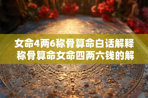 女命4两6称骨算命白话解释 称骨算命女命四两六钱的解释是什么