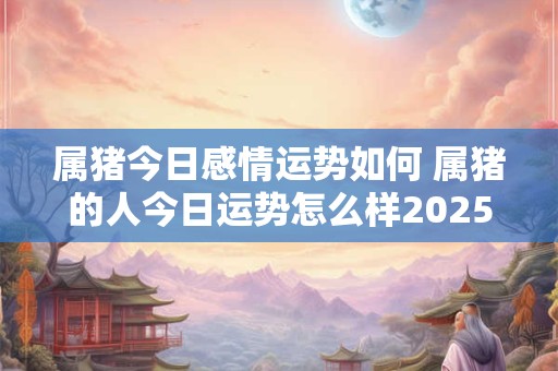 属猪今日感情运势如何 属猪的人今日运势怎么样2025