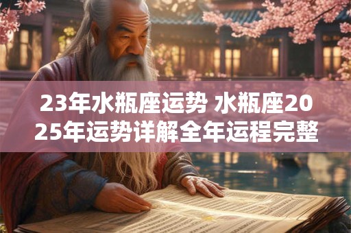 23年水瓶座运势 水瓶座2025年运势详解全年运程完整版