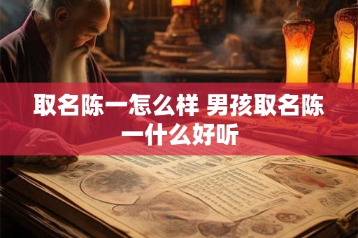 取名陈一怎么样 男孩取名陈一什么好听