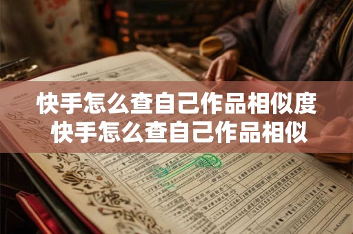快手怎么查自己作品相似度 快手怎么查自己作品相似度高低