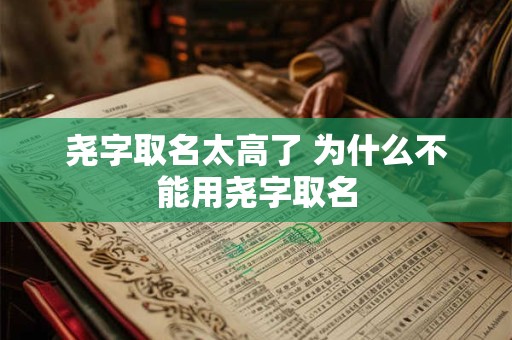 尧字取名太高了 为什么不能用尧字取名