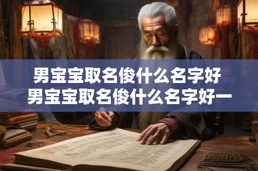 男宝宝取名俊什么名字好 男宝宝取名俊什么名字好一点