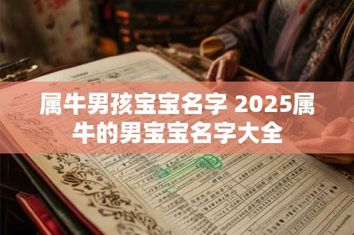 属牛男孩宝宝名字 2025属牛的男宝宝名字大全