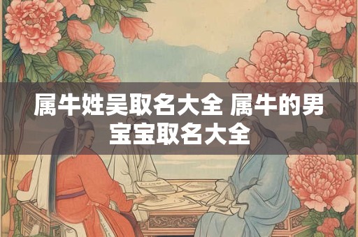 属牛姓吴取名大全 属牛的男宝宝取名大全