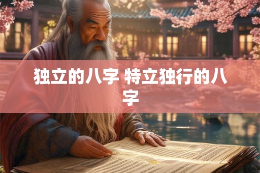 独立的八字 特立独行的八字 独立的八字 特立独行的八字