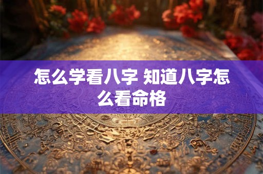 怎么学看八字 知道八字怎么看命格