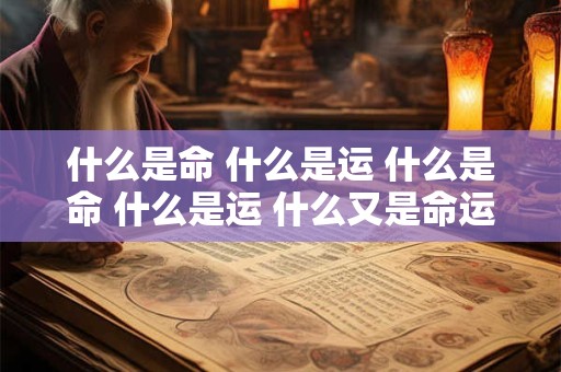 什么是命 什么是运 什么是命 什么是运 什么又是命运
