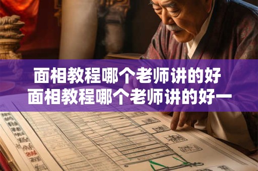 面相教程哪个老师讲的好 面相教程哪个老师讲的好一点