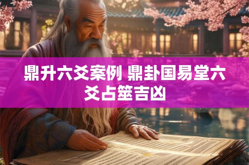 鼎升六爻案例 鼎卦国易堂六爻占筮吉凶