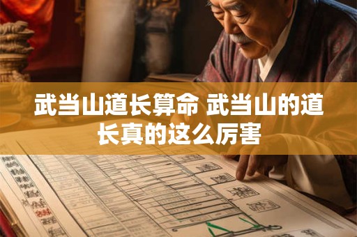 武当山道长算命 武当山的道长真的这么厉害