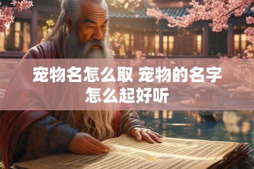 宠物名怎么取 宠物的名字怎么起好听