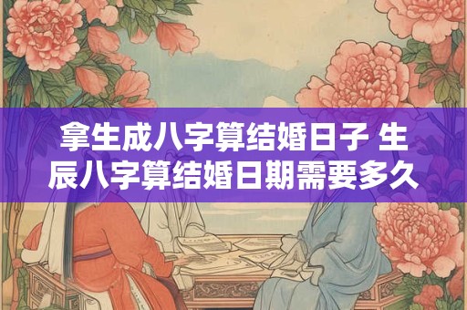 拿生成八字算结婚日子 生辰八字算结婚日期需要多久可以算出来