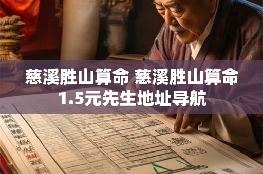 慈溪胜山算命 慈溪胜山算命1.5元先生地址导航