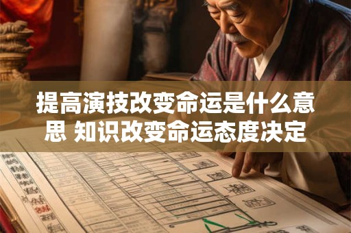 提高演技改变命运是什么意思 知识改变命运态度决定一切是什么意思
