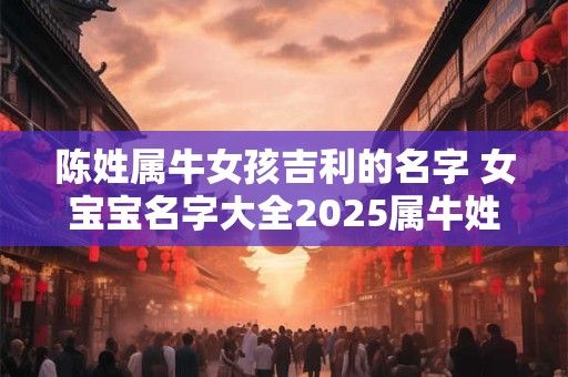 陈姓属牛女孩吉利的名字 女宝宝名字大全2025属牛姓陈