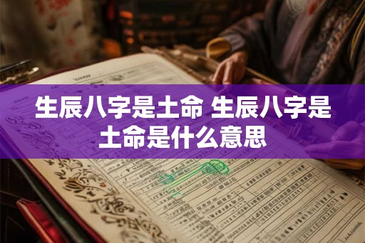 生辰八字是土命 生辰八字是土命是什么意思