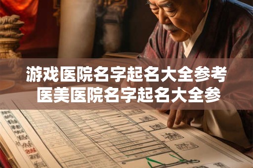 游戏医院名字起名大全参考 医美医院名字起名大全参考
