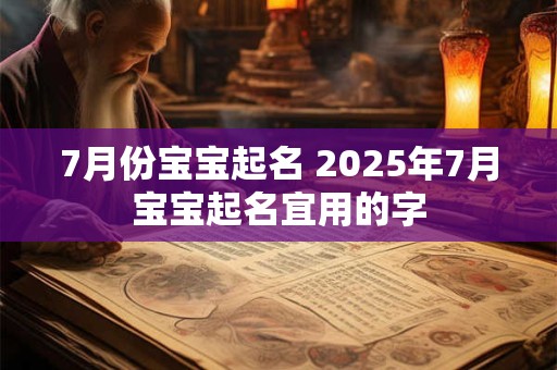 7月份宝宝起名 2025年7月宝宝起名宜用的字