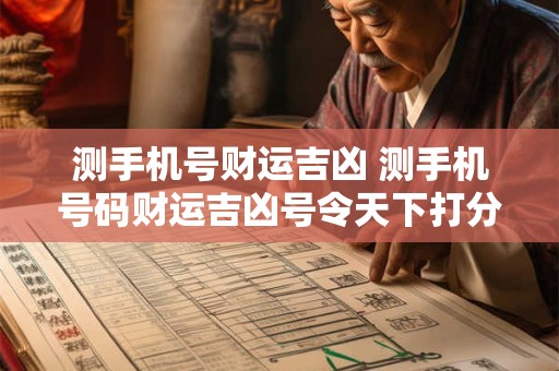 测手机号财运吉凶 测手机号码财运吉凶号令天下打分