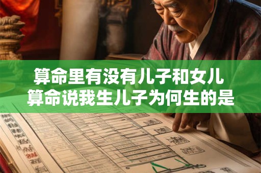 算命里有没有儿子和女儿 算命说我生儿子为何生的是女儿