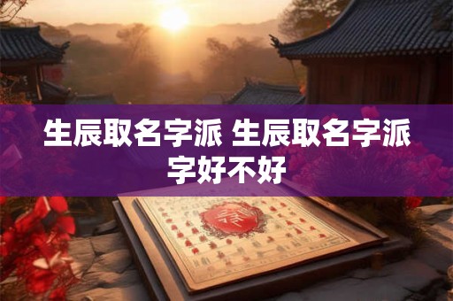 生辰取名字派 生辰取名字派字好不好