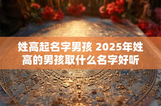 姓高起名字男孩 2025年姓高的男孩取什么名字好听