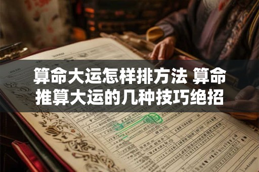 算命大运怎样排方法 算命推算大运的几种技巧绝招
