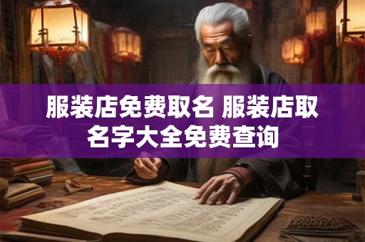 服装店免费取名 服装店取名字大全免费查询