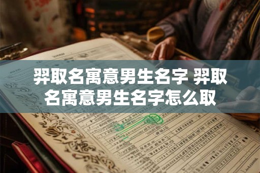 羿取名寓意男生名字 羿取名寓意男生名字怎么取