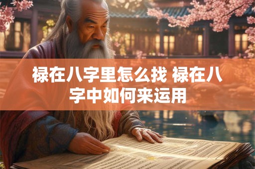 禄在八字里怎么找 禄在八字中如何来运用