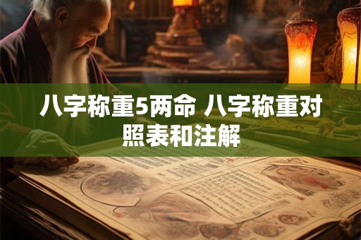 八字称重5两命 八字称重对照表和注解