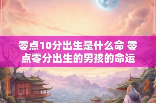 零点10分出生是什么命 零点零分出生的男孩的命运
