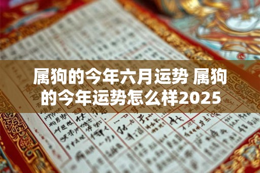 属狗的今年六月运势 属狗的今年运势怎么样2025