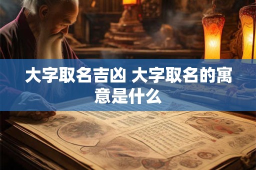 大字取名吉凶 大字取名的寓意是什么