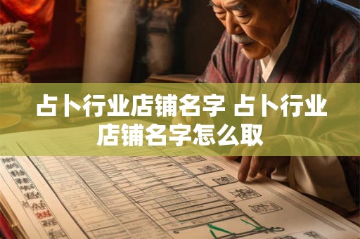 占卜行业店铺名字 占卜行业店铺名字怎么取