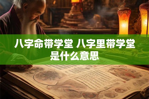 八字命带学堂 八字里带学堂是什么意思