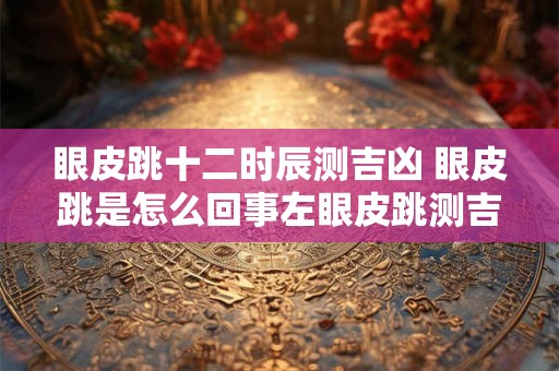 眼皮跳十二时辰测吉凶 眼皮跳是怎么回事左眼皮跳测吉凶