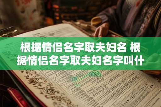 根据情侣名字取夫妇名 根据情侣名字取夫妇名字叫什么